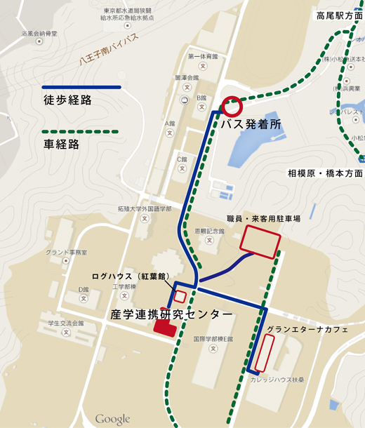 アクセスマップ JR中央線・京王線 高尾駅 拓殖大学
